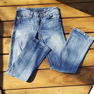 MISS ME BLUE JEANS BOOT CUT SIZE 28 CROSS